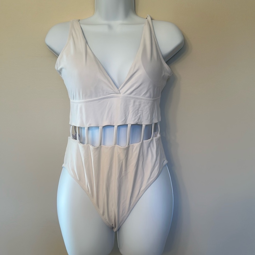 One piece white swimsuit